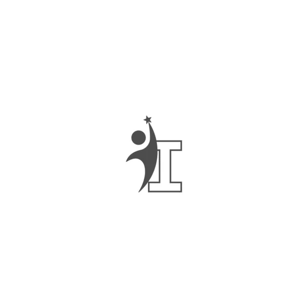 Letter Icon Logo Abstrac Sucsess Man Front Alphabet Logo Icon — Stock Vector