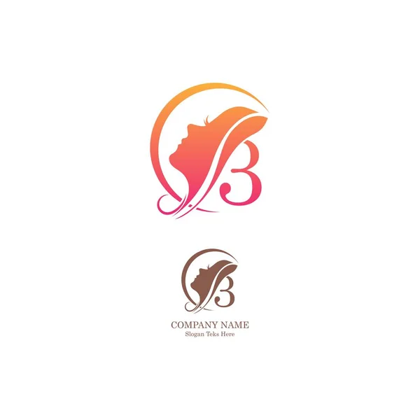 Ön tasarım vektöründe 3 numaralı güzel yüz logosu