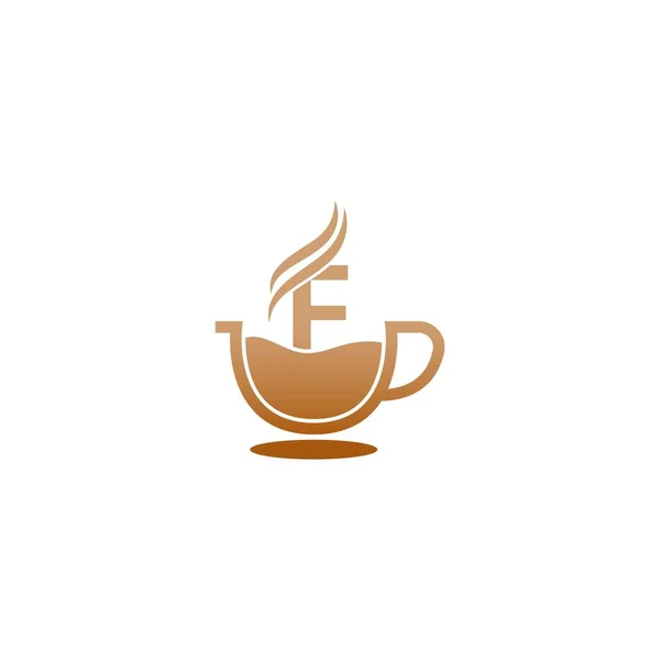 Tasse Café Icône Conception Lettre Logo Concept — Image vectorielle