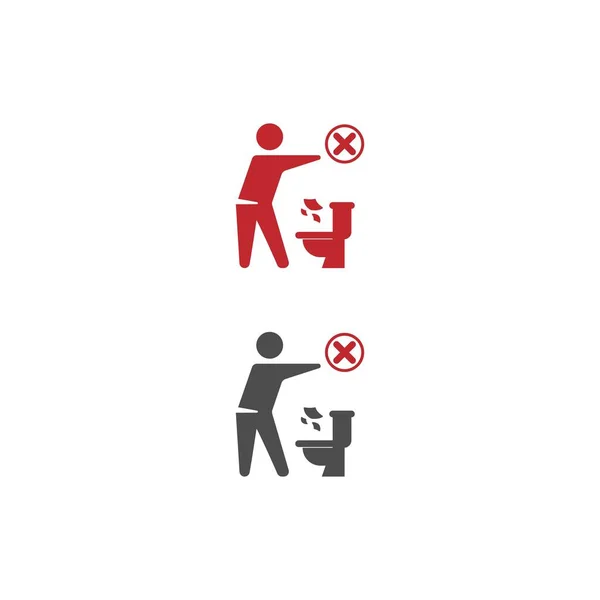 Niet Strooien Het Toilet Pictogram Illustratie — Stockvector