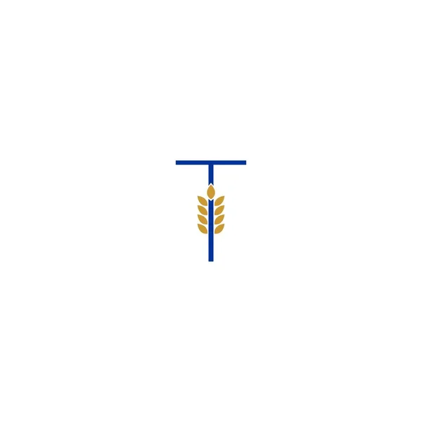 Letter Combinatie Met Tarwepictogram Logo Ontwerp Illustratie — Stockvector