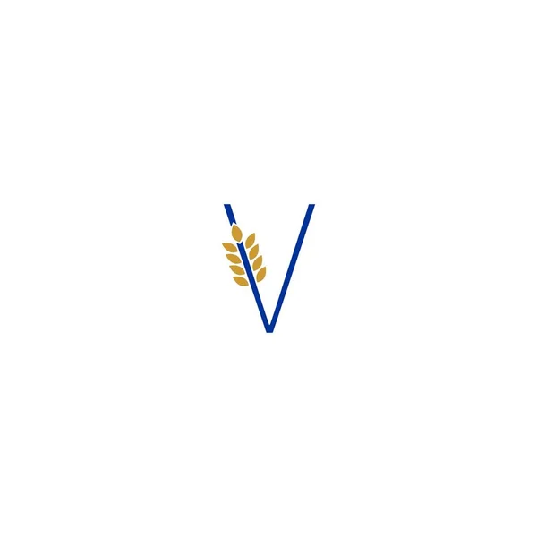 Carta Combinada Com Ilustração Design Logotipo Ícone Trigo —  Vetores de Stock