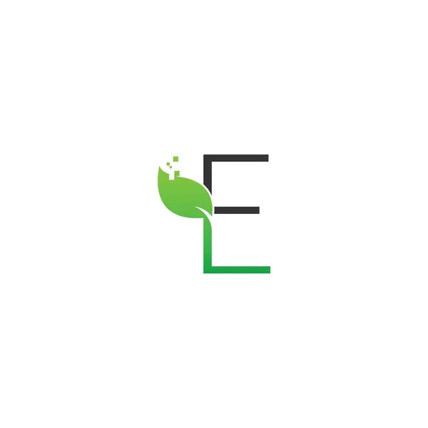 Carta Logotipo Folha Digital Ícone Conceito Vetor Design — Vetor de Stock