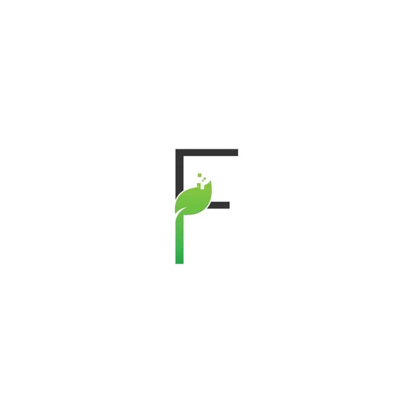 Harfi Logo Yaprağı Dijital Simge Tasarım Vektörü — Stok Vektör