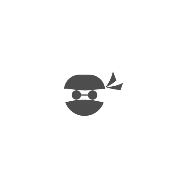 Ninja Face Logo Vector Plantilla — Archivo Imágenes Vectoriales