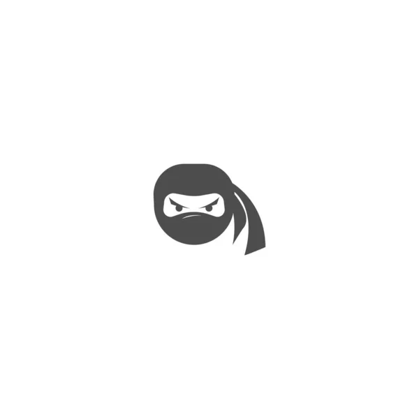 Ninja Face Logo Vector Plantilla — Archivo Imágenes Vectoriales