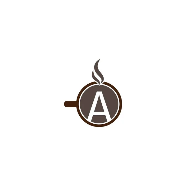 Filiżanka Kawy Ikona Projekt Litera Szablon Koncepcja Logo — Wektor stockowy