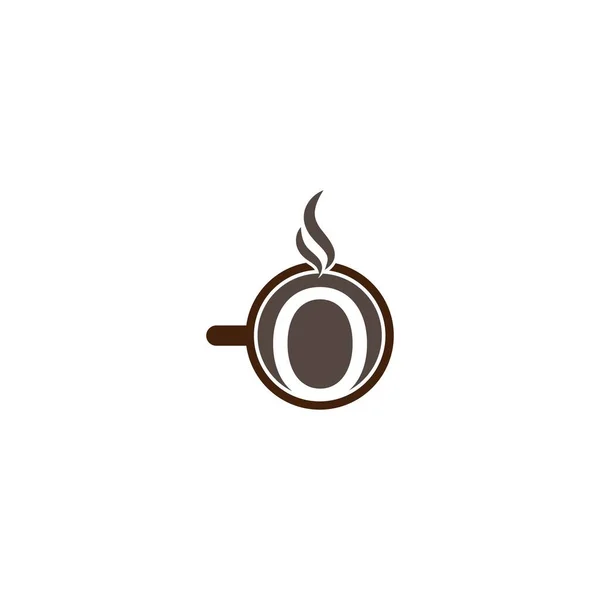 咖啡杯图标设计字母O标识概念模板 — 图库矢量图片