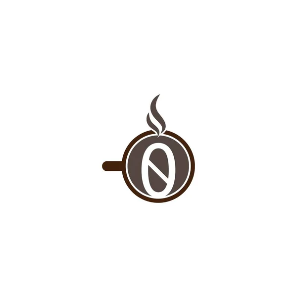 コーヒーカップアイコンデザイン番号ゼロロゴコンセプトテンプレート — ストックベクタ