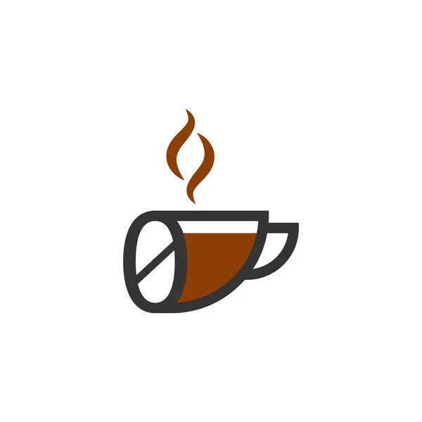 Copo Café Ícone Design Número Zero Logotipo Conceito Modelo — Vetor de Stock