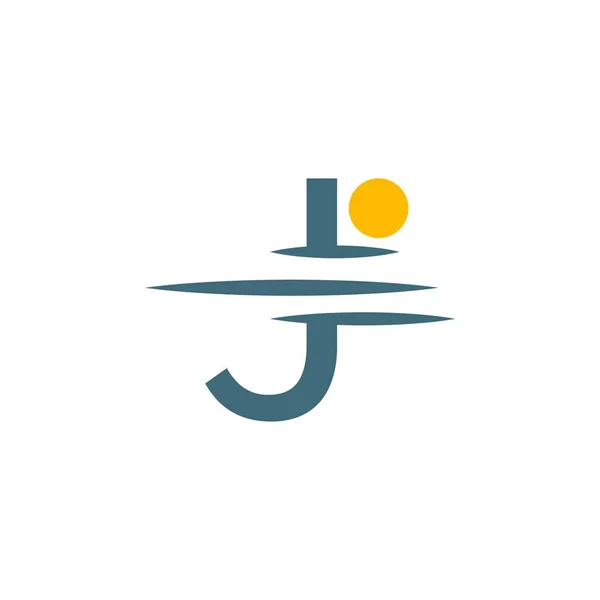 Icono Logotipo Letra Con Ilustración Diseño Icono Puesta Sol — Vector de stock