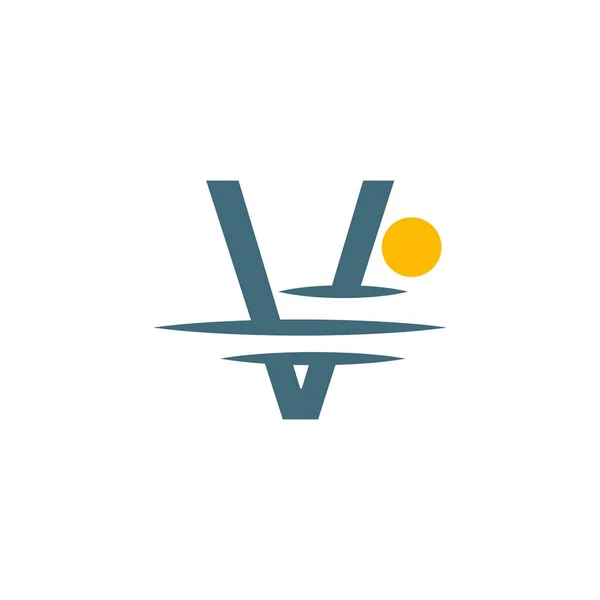 Logo Icon Letter Sunset Icon Design Illustration — Stock Vector