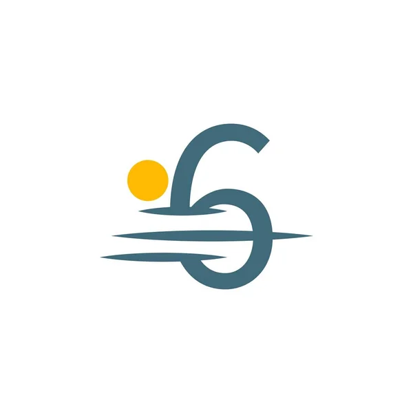 Logo Icon Number Sunset Icon Design Illustration — Stock Vector