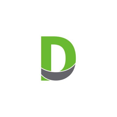 D harfi logo tasarım konsepti çizimi