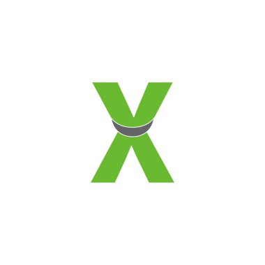 X harfi logo tasarım konsepti çizimi