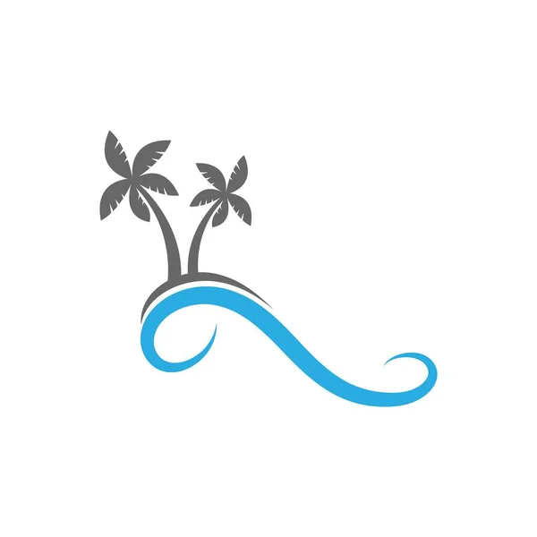 Palm Tree Summer Logo Template Vector Illustration — Stock Vector