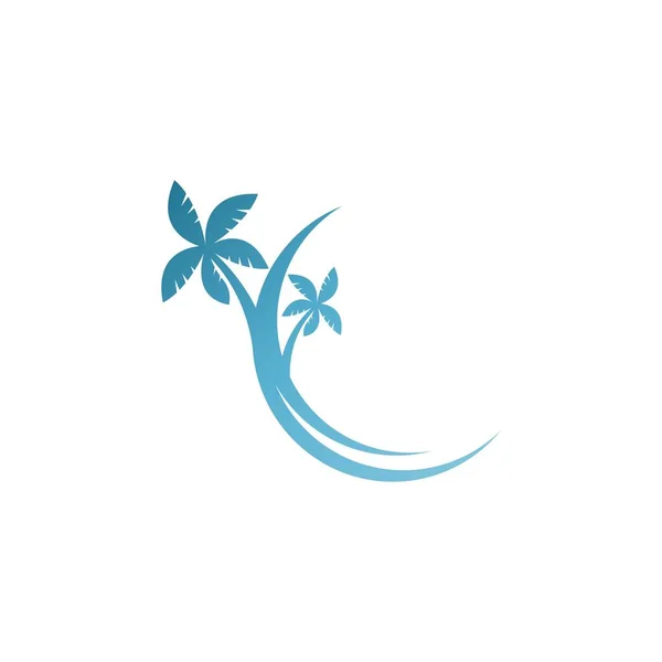 Palmera Verano Logo Plantilla Vector Ilustración — Archivo Imágenes Vectoriales