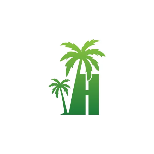 Letra Logotipo Coqueiro Ícone Árvore Design Vetor Ilustração — Vetor de Stock