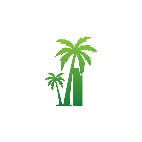 Letter Logo Coconut Tree Icon Design Vector Illustration — Stock Vector