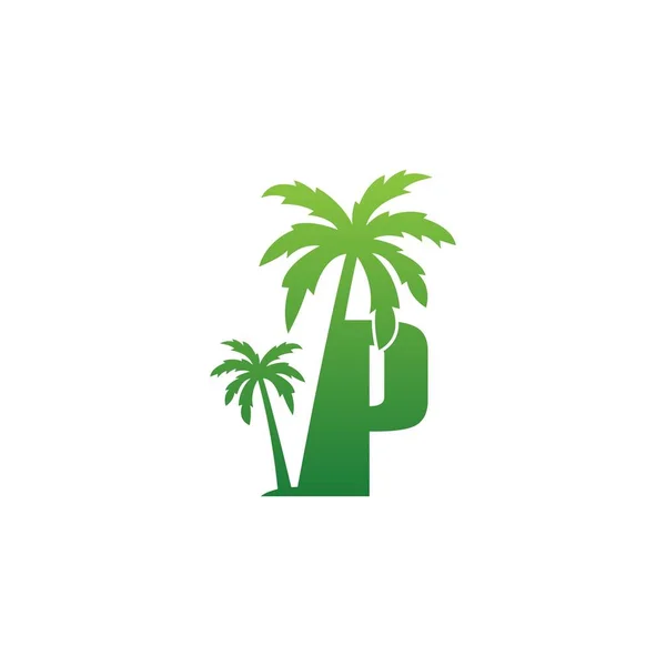 Літера Логотип Дизайн Значка Кокосового Дерева Векторні Ілюстрації — стоковий вектор