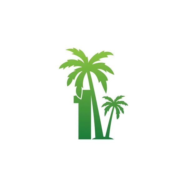 Logotipo Número Ilustración Del Vector Diseño Del Icono Del Árbol — Vector de stock