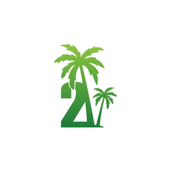 Logotipo Número Ilustración Vectores Diseño Iconos Cocoteros — Vector de stock