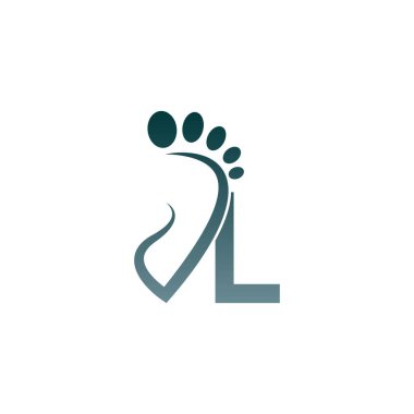 L harfi simgesi logosu ayak izi simgesi tasarım şablonu ile birleştirildi