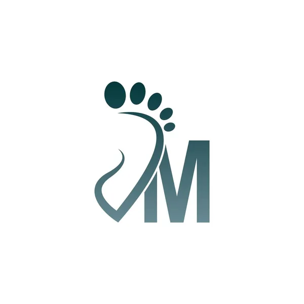 Logo Ikony Litery Połączeniu Szablonem Projektu Ikony Footprintu — Wektor stockowy
