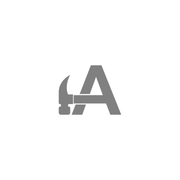 Harf Çekiç Kombinasyonu Logo Tasarım Vektörü — Stok Vektör