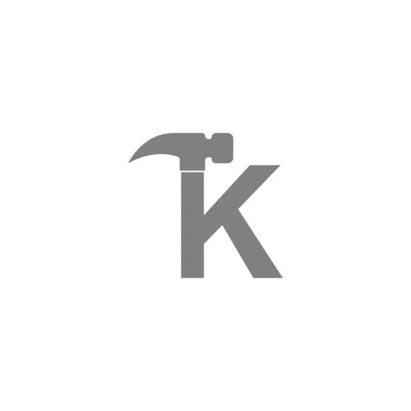 Buchstabe Und Hammer Kombination Symbol Logo Design Vektor — Stockvektor