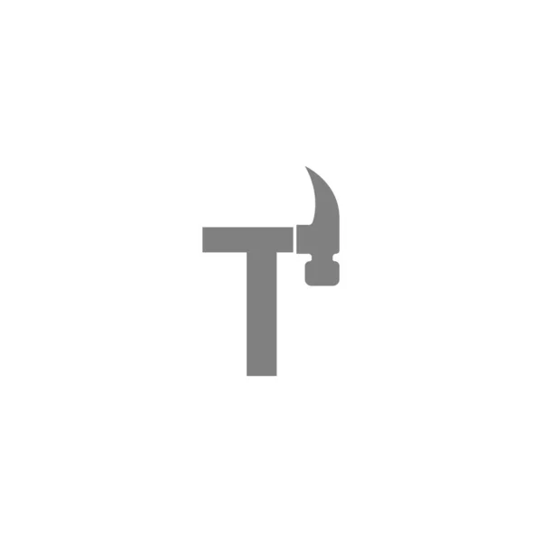 Carta Martelo Combinação Ícone Logotipo Vetor Design — Vetor de Stock