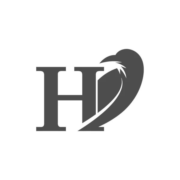 字母H和乌鸦组合图标标志设计矢量 — 图库矢量图片