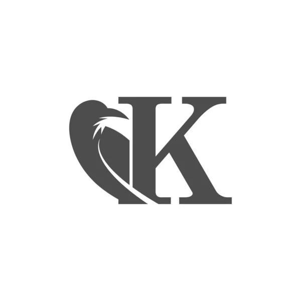 Літера Ворона Комбінація Значок Дизайну Логотипу Вектор — стоковий вектор