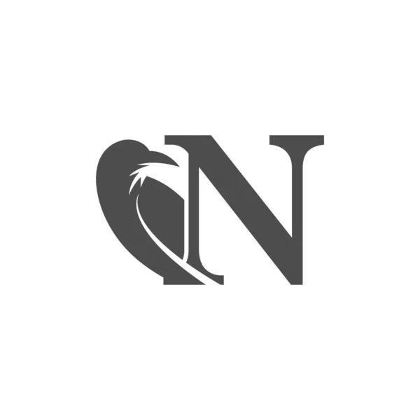 Вектор Дизайна Логотипа Буквы Вороны — стоковый вектор