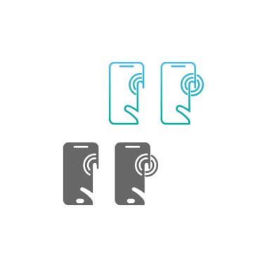 Dijital el dokunuşu teknolojisi logo tasarım vektörü