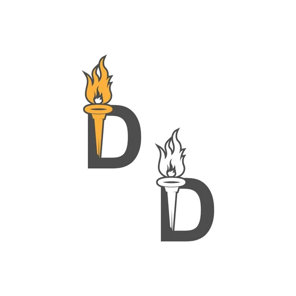 Λογότυπο Εικονιδίου Letter Συνδυασμό Απεικόνιση Σχεδίασης Εικονιδίου Πυρσού — Διανυσματικό Αρχείο