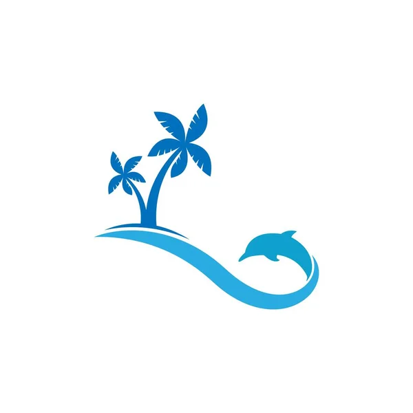 Dolphin Logotipo Ícone Design Conceito Vetor Modelo Ilustração —  Vetores de Stock