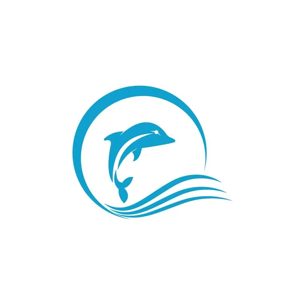 Logo Delfina Ikona Projekt Koncepcja Wektor Szablon Ilustracja — Wektor stockowy