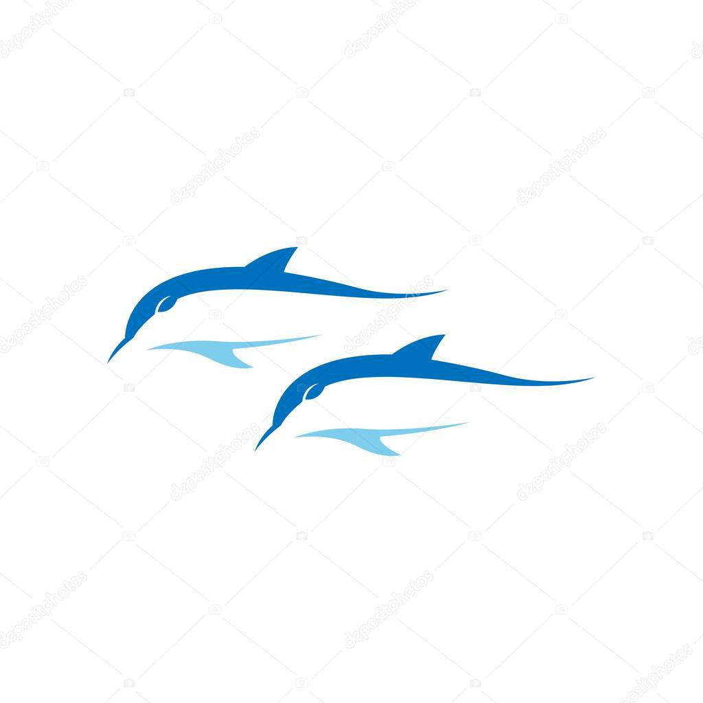 Dolphin logo icon design concept vector template illustration