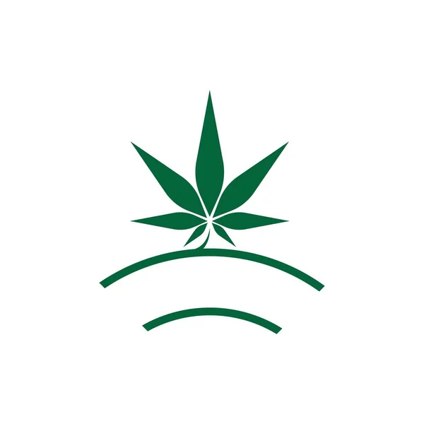 Cannabis Levél Logó Design Vektor Sablon Illusztráció — Stock Vector