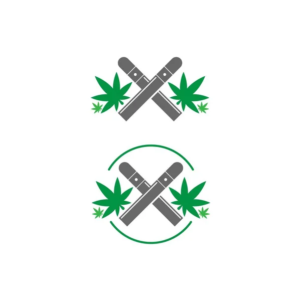 Cannabis Blad Logo Design Vektor Mall Illustration — Stock vektor