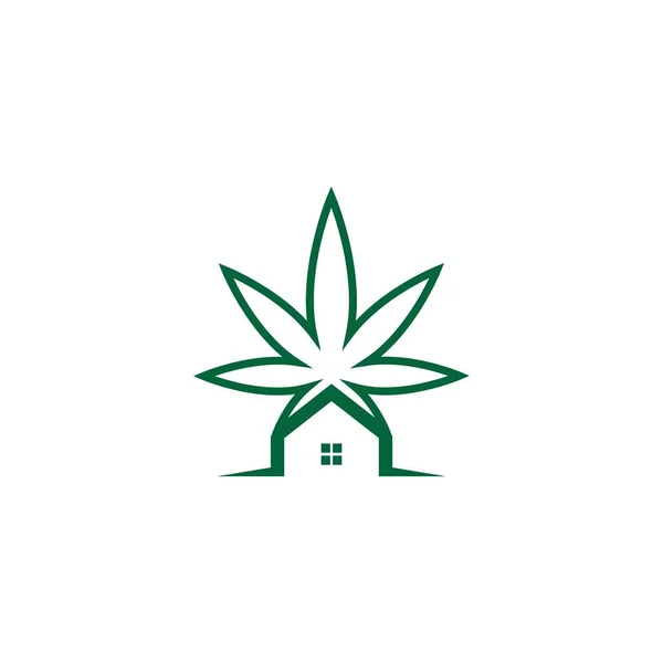 Illustration Vectorielle Modèle Conception Logo Feuille Cannabis — Image vectorielle