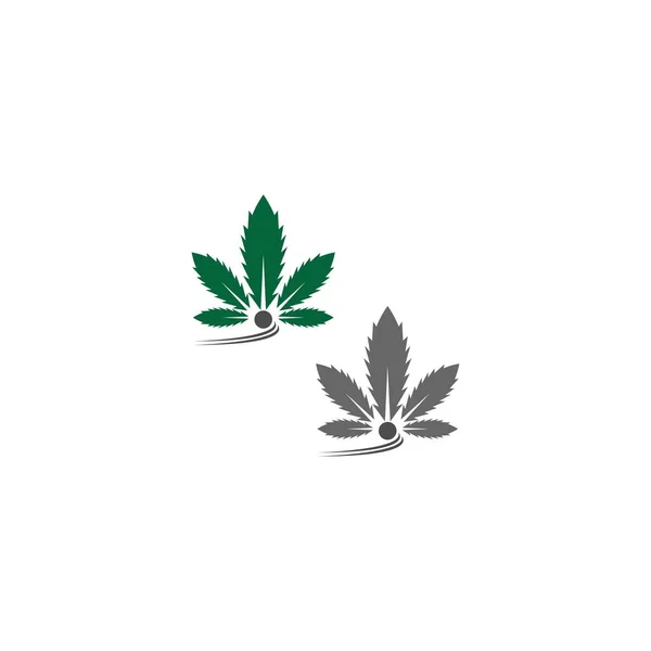 Cannabis Leaf Logo Design Vector Template Illustration — Stock Vector