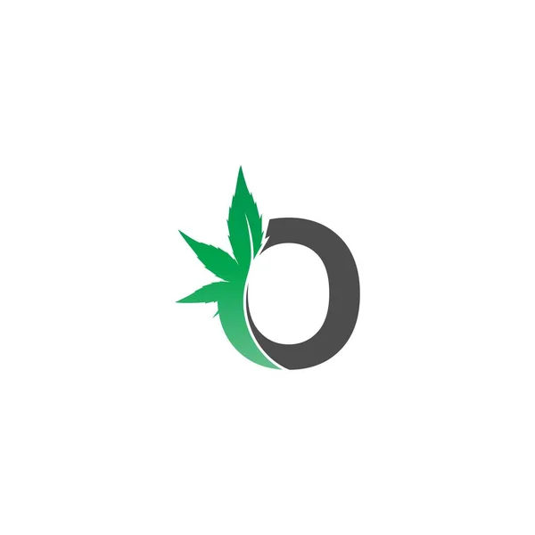 Letter Logo Icoon Met Cannabis Blad Ontwerp Vector Illustratie — Stockvector