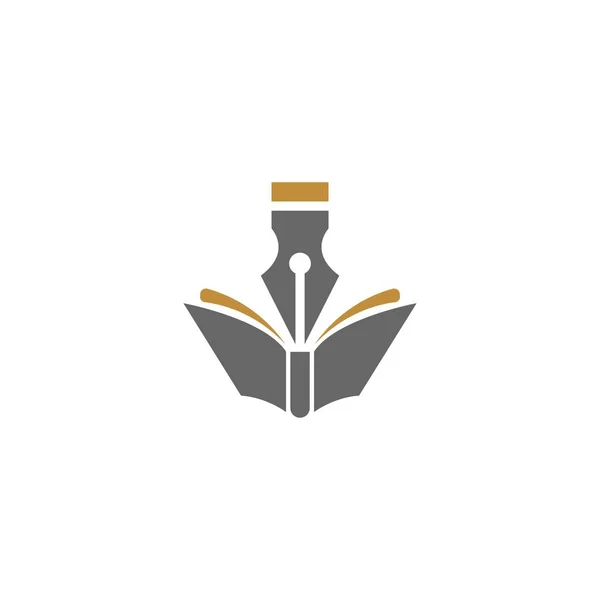 Logo Książki Ikona Projekt Szablon Wektor Ilustracja — Wektor stockowy