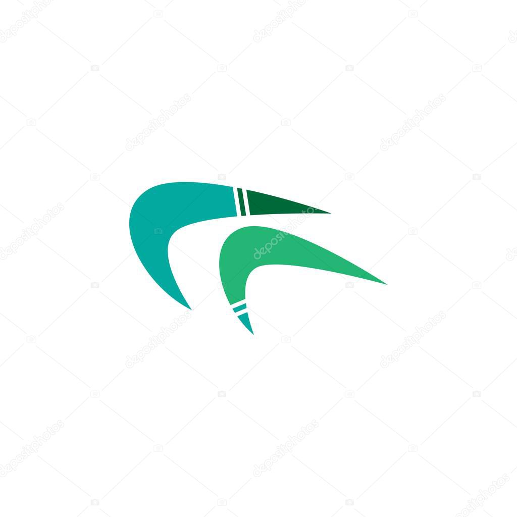 Boomerang logo icon illustration vector flat design