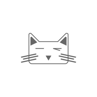 Kedi simgesi logo tasarımı illüstrasyon vektör şablonu