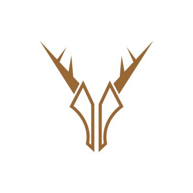 Geyik logosu illüstrasyon tasarım vektör şablonu