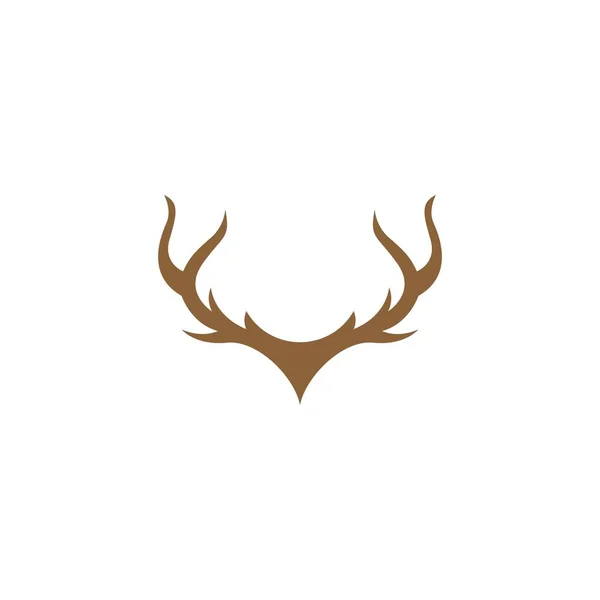 Deer Antler Logo Icon Illustration Design Vector Template — Stock Vector