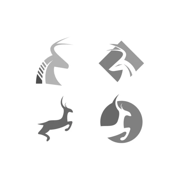 Herten Logo Pictogram Illustratie Ontwerp Vector Template — Stockvector
